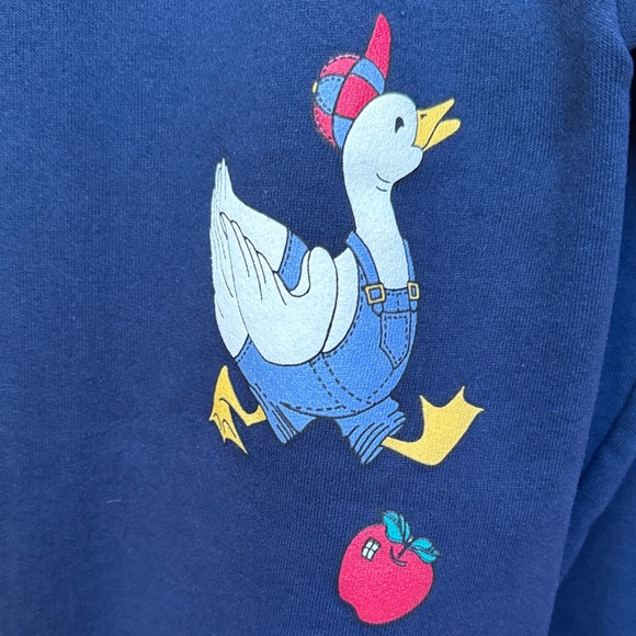 Vintage Navy Blue Duck Print Womens Sweater - Picture 8 of 11